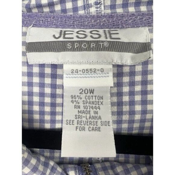Jessie Sport Vintage Lavender Purple Checkered Full Zip Hoodie Jacket Size 20W - Picture 5 of 11
